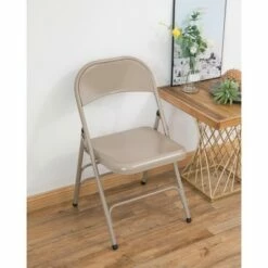 Bold Tones Full Metal Curved Triple Braced Folding Chair, Beige 15 Bold Tones Full Metal Curved Triple Braced Folding Chair, Beige -Dining Chairs And Benches Official Shop unnamed file 10952
