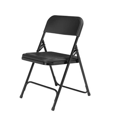 National Public Seating Set of 4 Premium Resin Plastic Folding Chairs - Hampton Collection Gray 3 National Public Seating Set of 4 Premium Resin Plastic Folding Chairs - Hampton Collection Gray