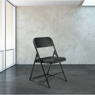 National Public Seating Set of 4 Premium Resin Plastic Folding Chairs - Hampton Collection Gray 8 National Public Seating Set of 4 Premium Resin Plastic Folding Chairs - Hampton Collection Gray - Image 6