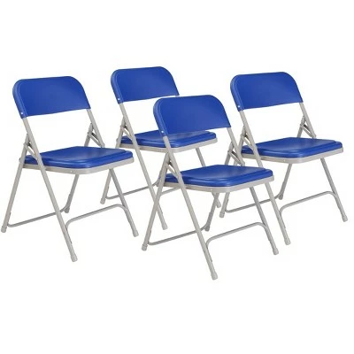 National Public Seating Set of 4 Premium Resin Plastic Folding Chairs - Hampton Collection Gray 10 National Public Seating Set of 4 Premium Resin Plastic Folding Chairs - Hampton Collection Gray - Image 8