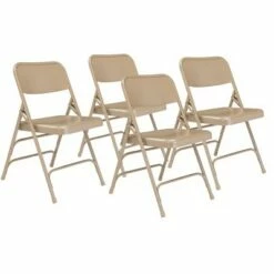 National Public Seating Set of 4 Deluxe All Steel Triple Brace Folding Chairs - Hampton Collection Blue -Dining Chairs And Benches Official Shop unnamed file 10987
