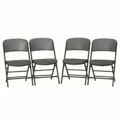 4pk Padded Commercial Grade Folding Chair Gray - Lifetime