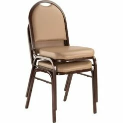 National Public Seating 2pk Premium Vinyl Upholstered Stack Chair - Hampton Collection Burgundy/black