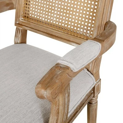 Set of 2 Maria French Country Wood and Cane Upholstered Dining Chairs - Christopher Knight Home Beige/natural 16 Set of 2 Maria French Country Wood and Cane Upholstered Dining Chairs - Christopher Knight Home Beige/natural - Image 14