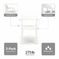Set of 2 Prodigy Commercial Grade Stackable Chair with Arms - HON BASYX Gray