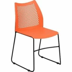 Plastic Sled Stack Chair - Riverstone Furniture Collection Orange
