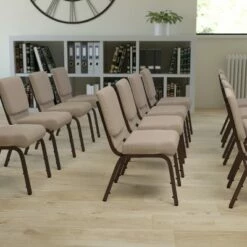 Emma and Oliver 21"W Stackable Church/Reception Guest Chair