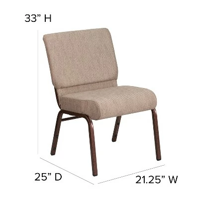 Emma and Oliver 21"W Stackable Church/Reception Guest Chair 5 Emma and Oliver 21"W Stackable Church/Reception Guest Chair - Image 3