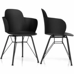 Costway 4PCS Modern Dining Chair Plastic Arm Chair Office Home w/ Metal Legs White -Dining Chairs And Benches Official Shop unnamed file 1137