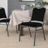 Flash Furniture HERCULES Series Stacking Banquet Chair in Black Vinyl - Silver Vein Frame -Dining Chairs And Benches Official Shop unnamed file 11375
