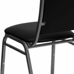 Flash Furniture HERCULES Series Stacking Banquet Chair in Black Vinyl - Silver Vein Frame -Dining Chairs And Benches Official Shop unnamed file 11381