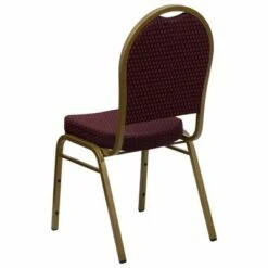 Dome Back Stacking Banquet Chair Patterned Fabric Gold Frame Burgundy - Riverstone Furniture Collection -Dining Chairs And Benches Official Shop unnamed file 11388