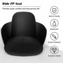 Costway 4PCS Modern Dining Chair Plastic Arm Chair Office Home w/ Metal Legs White -Dining Chairs And Benches Official Shop unnamed file 1139