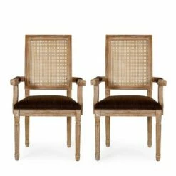Set of 2 Maria French Country Wood and Cane Upholstered Dining Chairs - Christopher Knight Home Beige/natural 37 Set of 2 Maria French Country Wood and Cane Upholstered Dining Chairs - Christopher Knight Home Beige/natural -Dining Chairs And Benches Official Shop unnamed file 114