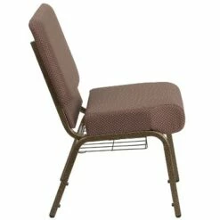Emma and Oliver 21"W Church/Reception Guest Chair with Communion Cup Book Rack