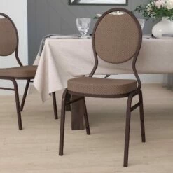 Emma and Oliver Teardrop Back Stacking Banquet Dining Chair