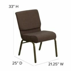 Flash Furniture HERCULES™ Series Auditorium Chair - Stacking Padded Chair - 21inch Wide Seat - Brown Fabric/Gold Vein Frame -Dining Chairs And Benches Official Shop unnamed file 11501