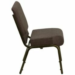 Flash Furniture HERCULES™ Series Auditorium Chair - Stacking Padded Chair - 21inch Wide Seat - Brown Fabric/Gold Vein Frame -Dining Chairs And Benches Official Shop unnamed file 11505