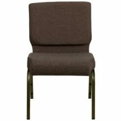 Flash Furniture HERCULES™ Series Auditorium Chair - Stacking Padded Chair - 21inch Wide Seat - Brown Fabric/Gold Vein Frame -Dining Chairs And Benches Official Shop unnamed file 11506