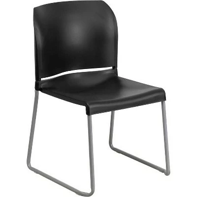 Riverstone Furniture Collection Plastic Sled Stack Chair Black 3 Riverstone Furniture Collection Plastic Sled Stack Chair Black