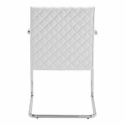 Set of 2 Modern Upholstered and Chromed Steel Cantilever Dining Chair White - ZM Home -Dining Chairs And Benches Official Shop unnamed file 1152