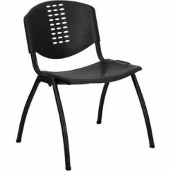Riverstone Furniture Collection Plastic Stack Chair Black