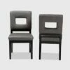 Set of 2 Faustino Faux Leather Upholstered Wood Dining Chairs Gray/Black - Baxton Studio -Dining Chairs And Benches Official Shop unnamed file 11529