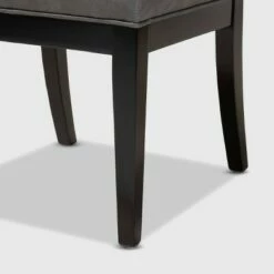 Set of 2 Faustino Faux Leather Upholstered Wood Dining Chairs Gray/Black - Baxton Studio -Dining Chairs And Benches Official Shop unnamed file 11532