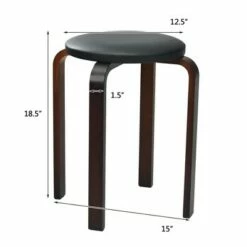 Costway Set of 4 Bentwood Round Stool Stackable Dining Chair w/Padded Seat BeigeBlack -Dining Chairs And Benches Official Shop unnamed file 11539