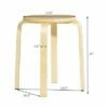 Costway Set of 4 18" Stacking Stool Round Dining Chair Backless Wood Home Decor -Dining Chairs And Benches Official Shop unnamed file 11547