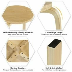 Costway Set of 4 18" Stacking Stool Round Dining Chair Backless Wood Home Decor -Dining Chairs And Benches Official Shop unnamed file 11551