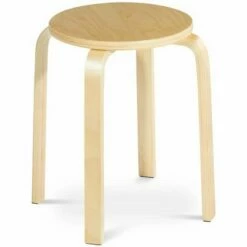 Costway Set of 4 18" Stacking Stool Round Dining Chair Backless Wood Home Decor -Dining Chairs And Benches Official Shop unnamed file 11554