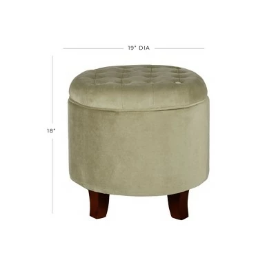 Large Round Tufted Storage Ottoman - HomePop Berry Velvet 2 Large Round Tufted Storage Ottoman - HomePop Berry Velvet