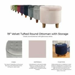 Large Round Tufted Storage Ottoman - HomePop Berry Velvet 20 Large Round Tufted Storage Ottoman - HomePop Berry Velvet -Dining Chairs And Benches Official Shop unnamed file 11559
