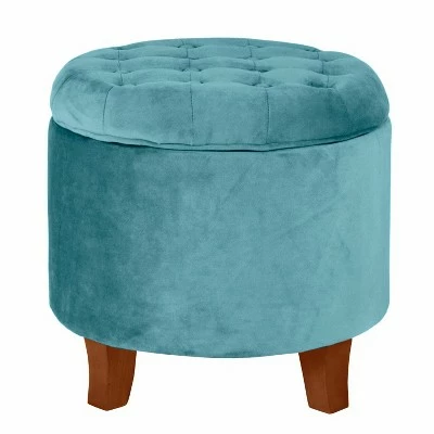 Large Round Tufted Storage Ottoman - HomePop Berry Velvet 13 Large Round Tufted Storage Ottoman - HomePop Berry Velvet - Image 12