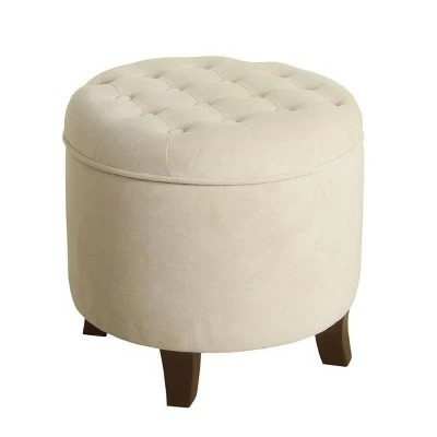 Large Round Tufted Storage Ottoman - HomePop Berry Velvet 14 Large Round Tufted Storage Ottoman - HomePop Berry Velvet - Image 13