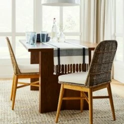 Dining Chairs And Benches Official Shop 11 Threshold Designed W/Studio McGee Juniper Woven Dining Chair with Cushion Natural - Threshold™ designed with Studio McGee