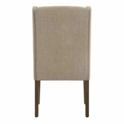 Set of 2 Old Town Chestnut Finish Wingback Button Tufted Dining Chairs - Inspire Q Oatmeal -Dining Chairs And Benches Official Shop unnamed file 11618