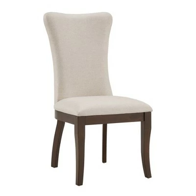Set of 2 Airelle Nailhead Trim Upholstered Wingback Dining Chairs Beige - Inspire Q 4 Set of 2 Airelle Nailhead Trim Upholstered Wingback Dining Chairs Beige - Inspire Q - Image 2