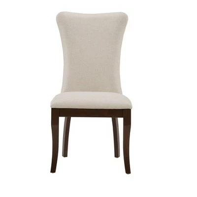 Set of 2 Airelle Nailhead Trim Upholstered Wingback Dining Chairs Beige - Inspire Q 5 Set of 2 Airelle Nailhead Trim Upholstered Wingback Dining Chairs Beige - Inspire Q - Image 3