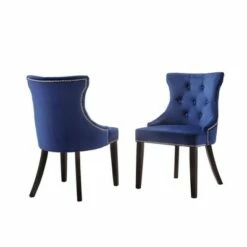 Set of 2 Ella Tufted Back Upholstered Nail Head Chair - Carolina Chair & Table Espresso/navy -Dining Chairs And Benches Official Shop unnamed file 11631