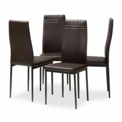 Set of 4 Matiese Modern and Contemporary Faux Leather Upholstered Dining Chairs - Baxton Studio Black -Dining Chairs And Benches Official Shop unnamed file 1195