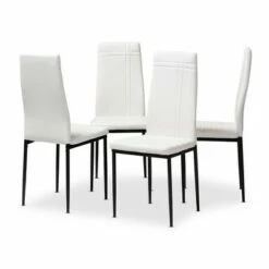 Set of 4 Matiese Modern and Contemporary Faux Leather Upholstered Dining Chairs - Baxton Studio Black -Dining Chairs And Benches Official Shop unnamed file 1196