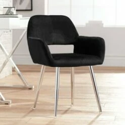 55 Downing Street Martin Black Fabric Modern Dining Chair