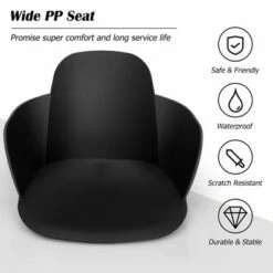 Costway Set of 2 Dining Chair Modern Petal-Shape Plastic Seat Metal Frame White -Dining Chairs And Benches Official Shop unnamed file 1214