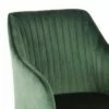 Metal Swivel Dining Chair with Channel Tufted Seat Green - Benzara