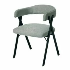 Izzy Chenille Dining Chair Gray/Black - Safavieh