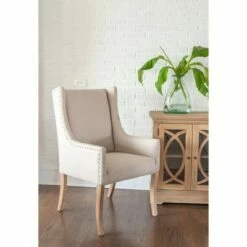 Anamaria Oak Dining Chair Beige - East at Main