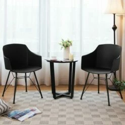 Costway 4PCS Modern Dining Chair Plastic Arm Chair Home Office w/ Metal Legs White/Black 12 Costway 4PCS Modern Dining Chair Plastic Arm Chair Home Office w/ Metal Legs White/Black -Dining Chairs And Benches Official Shop unnamed file 1274