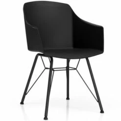 Costway 4PCS Modern Dining Chair Plastic Arm Chair Home Office w/ Metal Legs White/Black 14 Costway 4PCS Modern Dining Chair Plastic Arm Chair Home Office w/ Metal Legs White/Black -Dining Chairs And Benches Official Shop unnamed file 1276